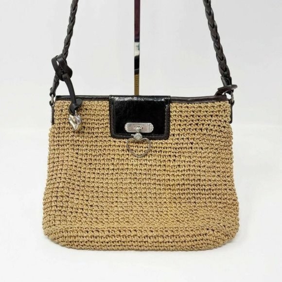 SOLD BRIGHTON Wheat Brown Straw Leather  Bag - Picture 11 of 16